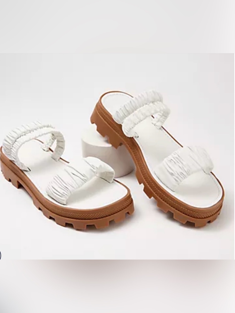 Schutz White Double-Strap Lug Sole Sandals size 9